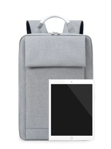 Men USB Charging Port Design Laptop Backpack - Grey - View 6