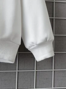 Sudadera con mangas raglán y gráfico de letras para niño preadolescente - Blanco - Ver 3