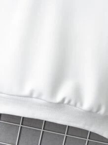 Sudadera con mangas raglán y gráfico de letras para niño preadolescente - Blanco - Ver 4