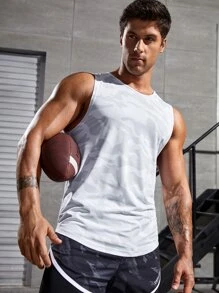 Manfinity Sport PWRUP Boyfriend Style Men's Camouflage Crew Neck Daily Fitness Workout Tank Top School - Multicolor - View 1