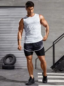 Manfinity Sport PWRUP Boyfriend Style Men's Camouflage Crew Neck Daily Fitness Workout Tank Top School - Multicolor - View 4