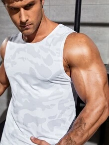 Manfinity Sport PWRUP Boyfriend Style Men's Camouflage Crew Neck Daily Fitness Workout Tank Top School - Multicolor - View 5