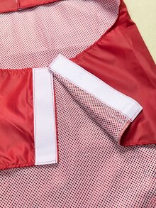 1pc Solid Color Pet Raincoat - Red - View 5