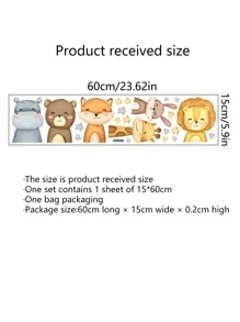 1pc Cartoon Animal Pattern Switch Outlet Wall Sticker - Multicolor - View 3