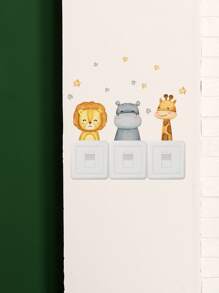 1pc Cartoon Animal Pattern Switch Outlet Wall Sticker - Multicolor - View 4
