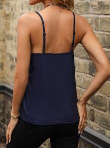 SHEIN Unity Geo Print Cami Top - Navy Blue - View 3