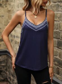 SHEIN Unity Geo Print Cami Top - Navy Blue - View 6