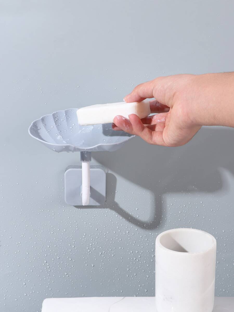 1 pieza Jabonera montado en la pared en forma de concha - Gris - Ver 1