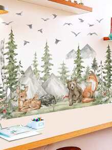 4 miếng dán tường họa tiết cây và động vật, hình dán, decal dán tường, decal vinyl trang trí nhà cửa, vật dụng trang trí mùa xuân làm mới ngôi nhà của bạn, hình dán trang trí Rama quà tặng sinh nhật tốt nghiệp - Nhiều màu - Xem 4