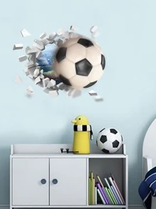 Adhesivo de pared con patrón de fútbol 3D, adhesivos, vinilo decorativo para decoración del hogar, artículos de decoración de primavera para renovar tu hogar, adhesivos de decoración de ramas