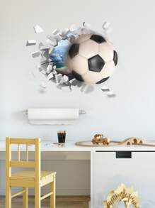 Adhesivo de pared con patrón de fútbol 3D, adhesivos, vinilo decorativo para decoración del hogar, artículos de decoración de primavera para renovar tu hogar, adhesivos de decoración de ramas