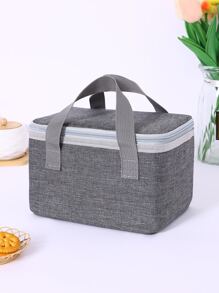 Solid Insulation Lunch Bag - Grey - View 1