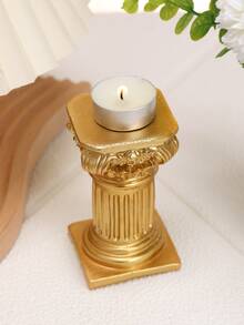 1pc Geometric Shaped Candle Holder - Gold - View 2