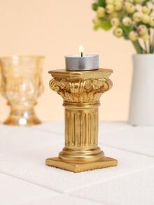 1pc Geometric Shaped Candle Holder - Gold - View 4