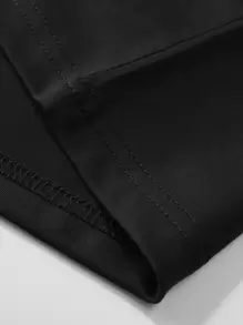 Manfinity Homme Áo thun nam vừa vặn cổ tròn tay ngắn khẩu hiệu Tee chữ đồ họa thường ngày mùa hè Polyester - màu đen - Xem 3