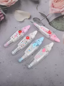 1入組草莓圖案修正帶可愛便攜式美白修正帶適合學生辦公室