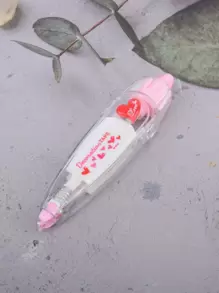 1入組草莓圖案修正帶可愛便攜式美白修正帶適合學生辦公室