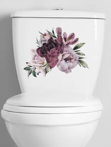 Decal Nắp Bồn Cầu Họa Tiết Hoa - Nhiều màu - Xem 4