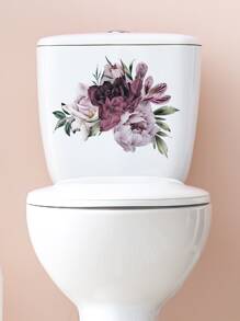 Decal Nắp Bồn Cầu Họa Tiết Hoa - Nhiều màu - Xem 5