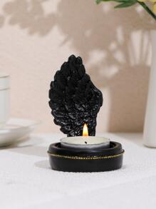 Wing Decor Candle Holder - Black - View 1