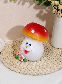 1pc Polyresin Decoration Craft, Cute Cartoon Mushroom Design Decoration Object For Home - Multicolor - View 2