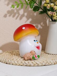 1pc Polyresin Decoration Craft, Cute Cartoon Mushroom Design Decoration Object For Home - Multicolor - View 3