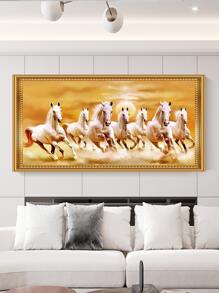 1 Piece, Printed Wall Sticker With Galloping Horse Pattern, PVC Waterproof Self-Adhesive, Used For Decoration Stickers In Living Rooms And Bedrooms,Posters,Stickers,Wall Art,Spring Decoration Items Refresh Your Home,Rama Decoration Stickers - Multicolor - View 2