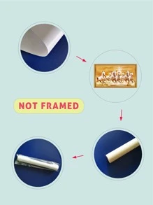 1 Piece, Printed Wall Sticker With Galloping Horse Pattern, PVC Waterproof Self-Adhesive, Used For Decoration Stickers In Living Rooms And Bedrooms,Posters,Stickers,Wall Art,Spring Decoration Items Refresh Your Home,Rama Decoration Stickers - Multicolor - View 3