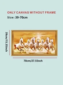 1 Piece, Printed Wall Sticker With Galloping Horse Pattern, PVC Waterproof Self-Adhesive, Used For Decoration Stickers In Living Rooms And Bedrooms,Posters,Stickers,Wall Art,Spring Decoration Items Refresh Your Home,Rama Decoration Stickers - Multicolor - View 4