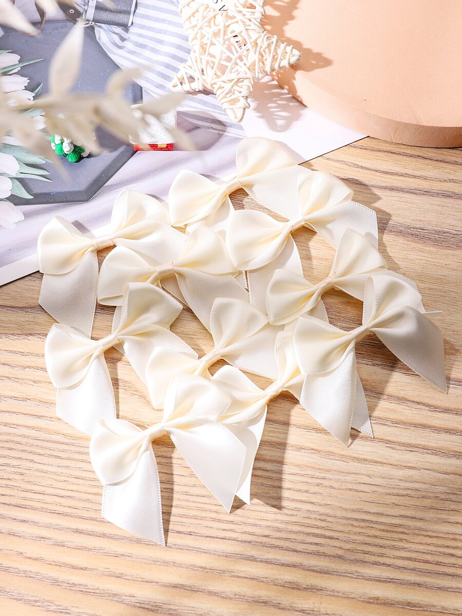 20/50入組米色聚酯帶蝴蝶結，適用於節日佈置 - 米色 - 查看 1