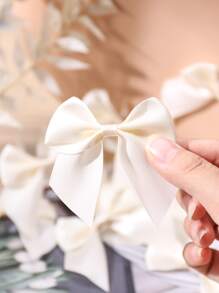 20/50入組米色聚酯帶蝴蝶結，適用於節日佈置 - 米色 - 查看 3