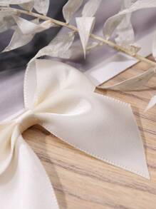 20/50入組米色聚酯帶蝴蝶結，適用於節日佈置 - 米色 - 查看 4