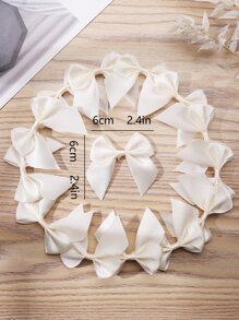 20/50入組米色聚酯帶蝴蝶結，適用於節日佈置 - 米色 - 查看 5