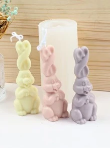 1入組卡通兔子形狀DIY矽膠模具 - 白色 - 查看 3