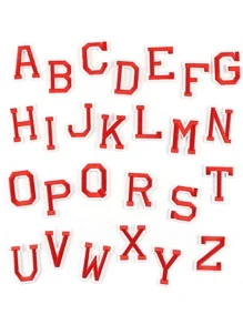 1 bộ thiết kế chữ cái vá sắt trên - Đỏ và trắng - Xem 1