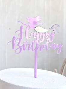 1 pieza Decoración de pastel sirena & con diseño de letra - Púrpura malva - Ver 3