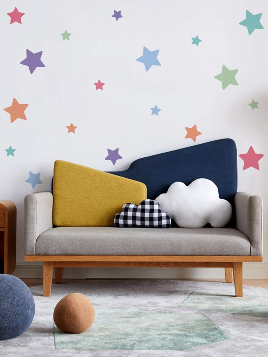 1pc Star Pattern Wall Sticker - Multicolor - View 1