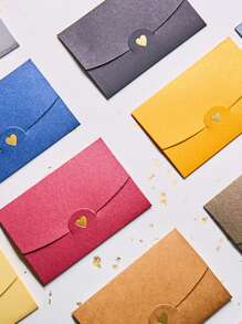 5pcs Heart Design Random Color Envelope - Multicolor - View 1