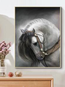 1件套馬印花DIY鑽石畫不附框架 - 彩色 - 查看 2