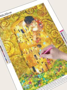 Juego De Pintura De Diamantes De Mosaico, Forma Redonda, Diseño Romántico, Kit De Manualidades Bricolaje - Multicolor - Ver 6