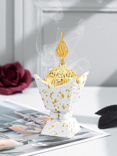 1pc Creative Style Resin Incense Burner, Candle Holder For Desk, Living Room Decor, Arabian-Style Incense Burner, Home Decoration, Room Decor, Party & Holiday Decoration