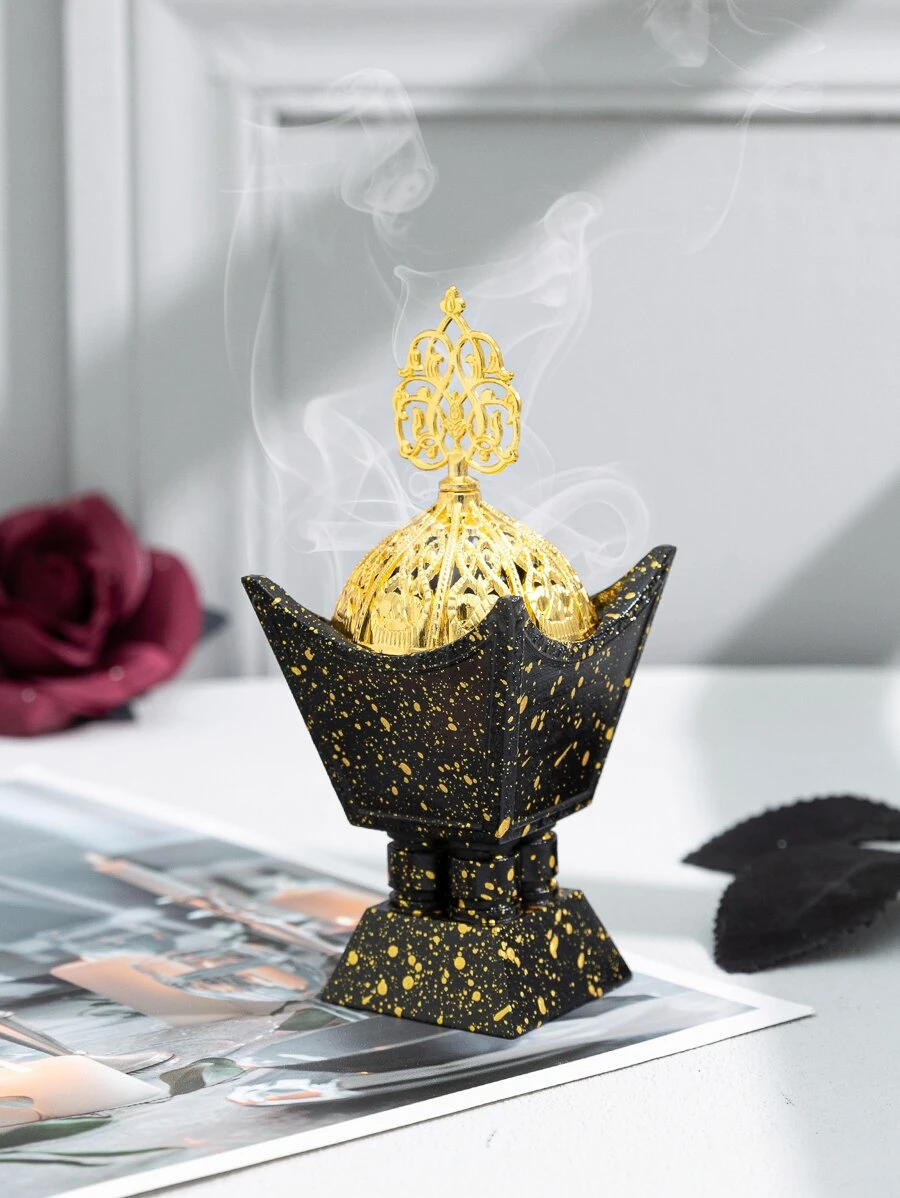 1pc Splash Ink Pattern Hollow Out Incense Burner - Multicolor - View 1