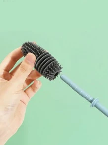 Silicone Cup Brush Cup Scrubber Glass Cleaner Kitchen Cleaning Tool Long Handle Drink Wineglass Bottle Glass Cup Cleaning Brush - Multicolor - View 3