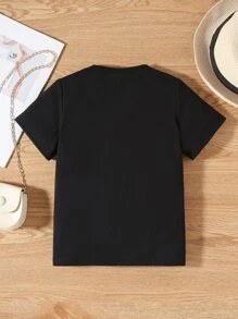 Toddler Girls Heart Print Tee - Black - View 2