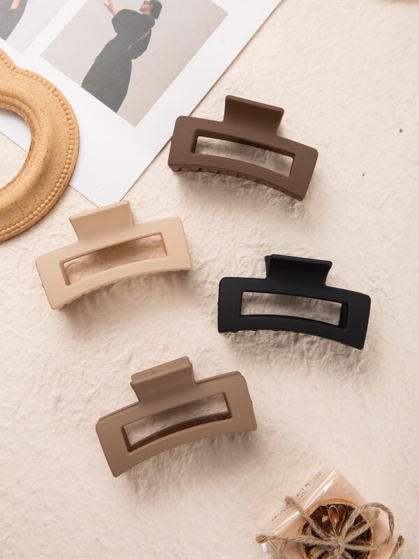 4pcs Square Design Big Claw Clip for Thick Hair, Strong Hold Jaw Hair