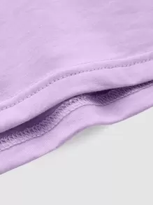 SHEIN MOD Áo hai dây màu trơn Giải trí - Màu Lilac Tím - Xem 3