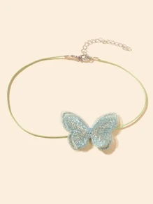 蝴蝶裝飾頸鏈 - 綠色 - 查看 2