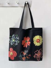 Túi Xách tay Nữ Hoa Đôi tay cầm Sẵn sàng - màu đen - Xem 2