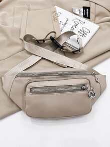Multi Zip Waist Bag - Khaki - View 2