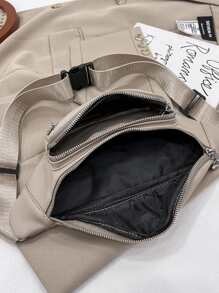 Multi Zip Waist Bag - Khaki - View 4